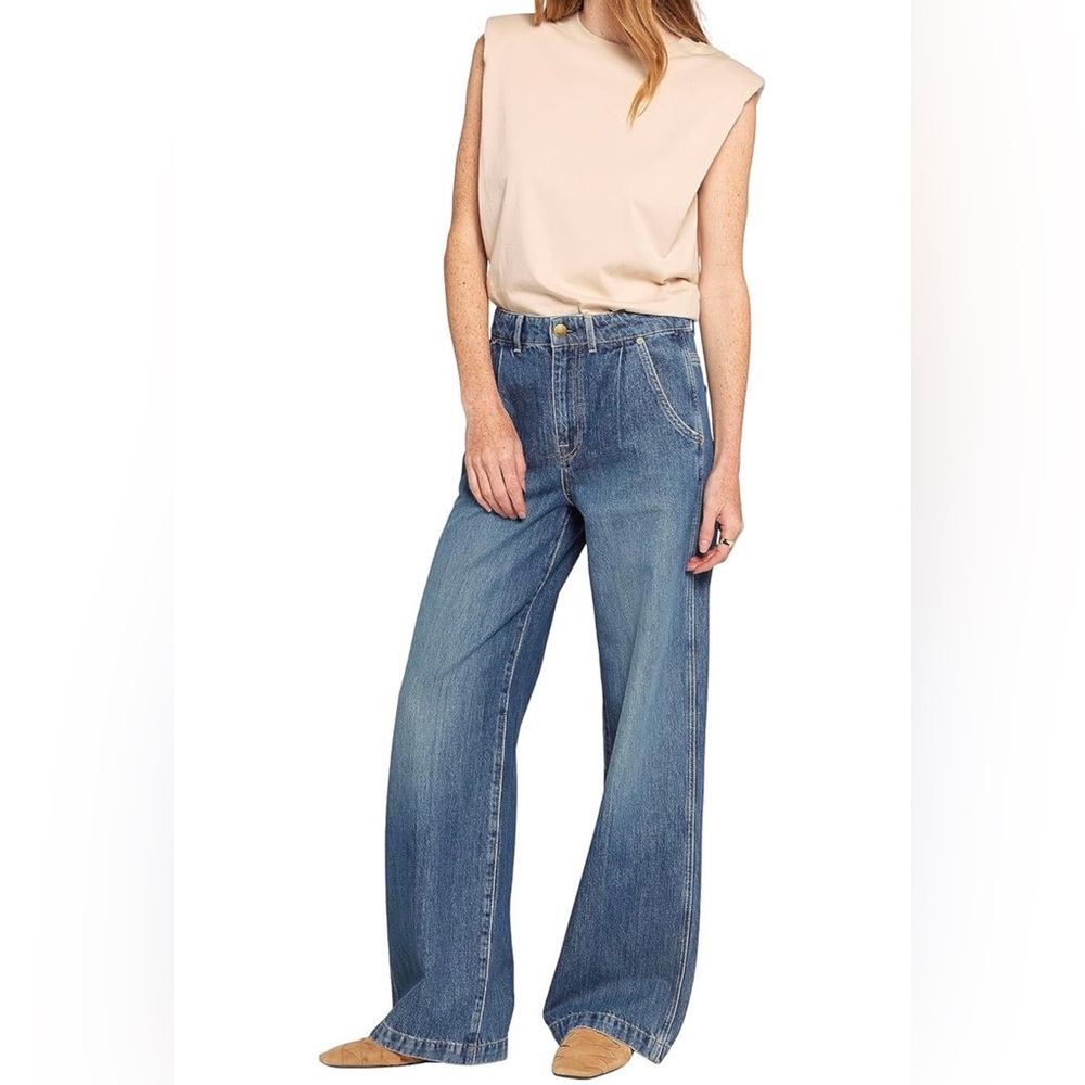 💙 Current/Elliott “The Postman” Wide Leg Jeans – Lancaster Wash Size 30 | NWT